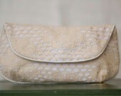 Nude Vintage Lace Clutch Purse - Size Large cc013 - made to order - limited