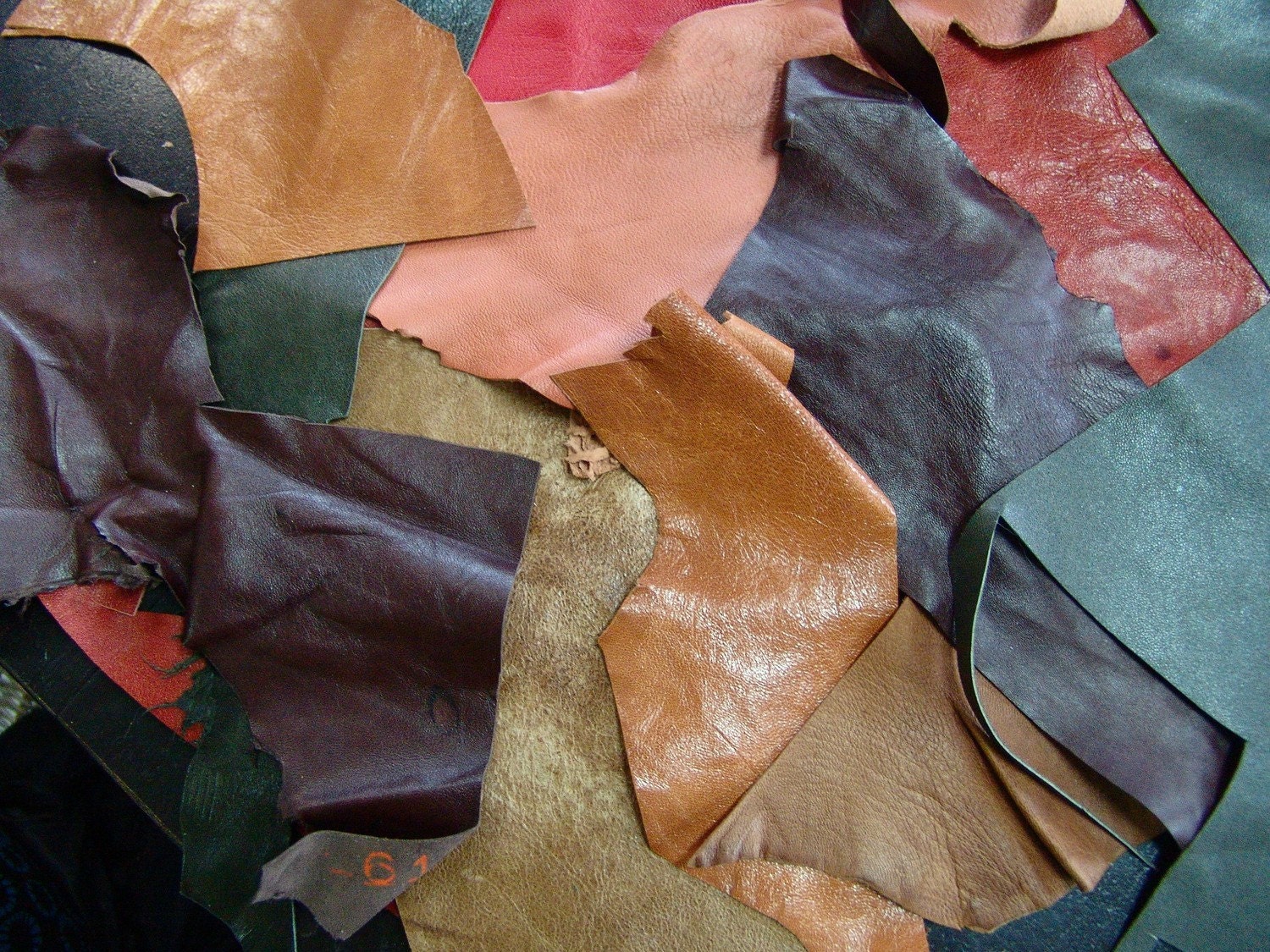 SALE 10 percent off - Lovely mix -1 pound (lbs) Beautiful Italian soft Lambskin Leather (generous pieces), multi colored, hand selected