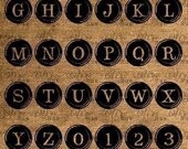 Digital Download, No. 1042 Vintage Typewriter Keys  Image Transfer, for Pillows, Tea Towels etc