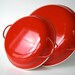 Mid-Century Red Enamelware Pans