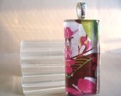 COMBO...20 Crystal Clear Rectangle Glass Tiles...20 Medium Sterling Silver Plated Bails