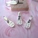 BUNDLE PACK...10...Ultra White Glass Tiles...10  Bails....10 Ball Chains...2 oz Diamond glaze