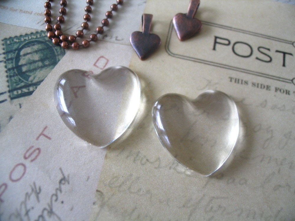 10...Heart Dome Glass tiles. Great for pendants and ornaments.
