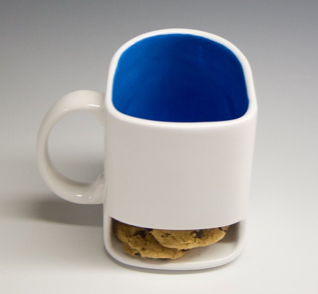 White and blue green Dunk mug