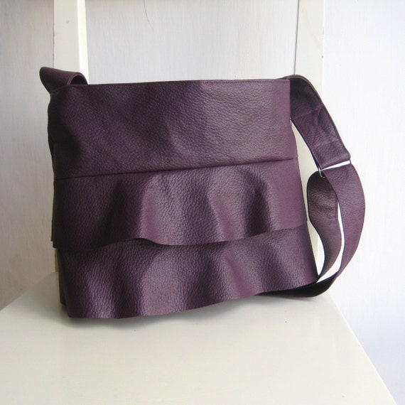 Ruffle Deep Purple Handbag - Crossbody