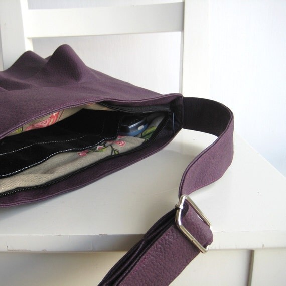 Ruffle Deep Purple Handbag - Crossbody