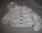 Little Collared Rib -------Baby Sweater, Hat and Sock Set
