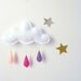 Rain Cloud Mobile Nursery Children Decor-Summer Cloud mobile.... Rain of colors.... Peach-Pink-Lavande-by The Butter Flying