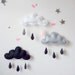 Cloud mobile.... Rain of colors....Pink powder-Black-Gray...drops