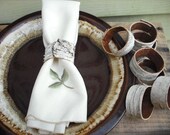 Set of 30 Birch Bark Napkin Rings