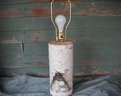 White Birch log table lamp, for a touch of the woods in your home.