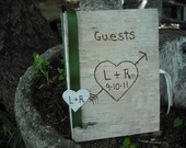 Birch bark covered journal or guest book, engraved for the woodland rustic nature home or wedding.