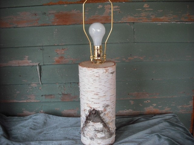 White Birch log table lamp, for a touch of the woods in your home.