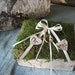 Birch Bark and Moss Ring bearer's pillow with engraved MR & MRS hearts,for your woodland nature themed fairytail wedding.
