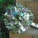 Dried flower Bride's  bouquet with Birch holder ,custom made in your colors. For your woodland natural wedding.