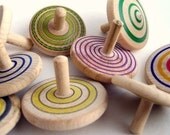 Hand Turned Wooden Top - Brown Stripes