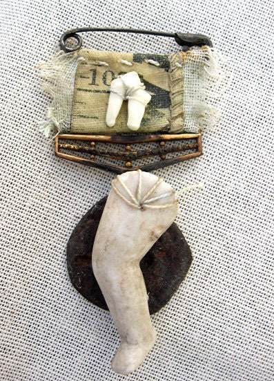 The Antikythera Mechanism.  Found Object Brooch.