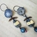Sea So Deep. Rustic Victorian Tribal Assemblage earrings with Gold Gilding.