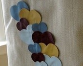 Upcycled Tote - Blue Floating Hearts in Leather