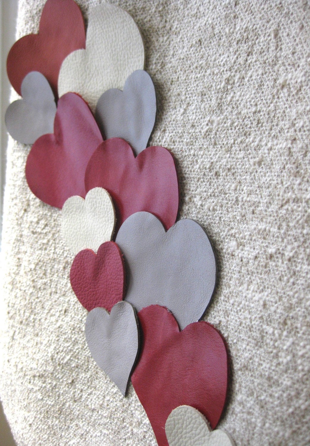 Upcycled Tote - Floating Hearts in Leather