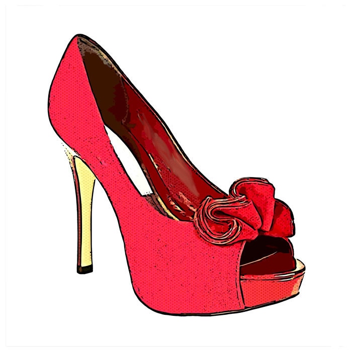 red bow high heel shoe womens fashion by DigitalGraphicsShop