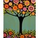 Digital Print from original painting "Tree with flowers" by Elina Lorenz colorful and bright