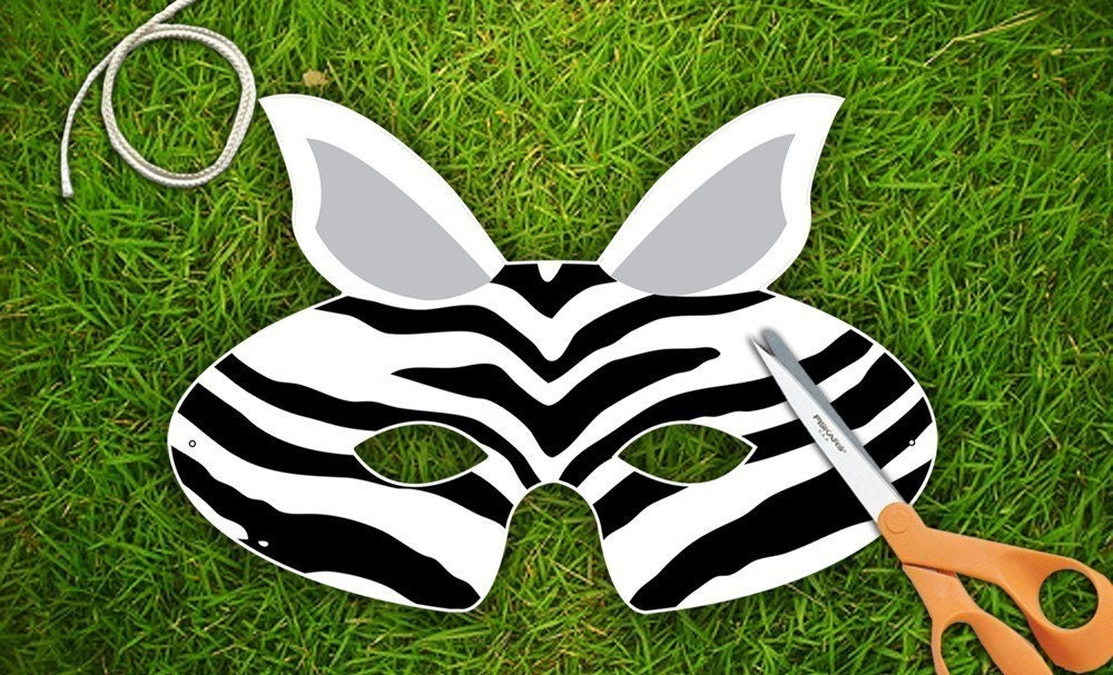 Zebra Party Mask - Printable PDF