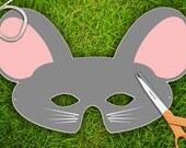 Kids Party Mask, Halloween Mask, Mouse, Printable PDF