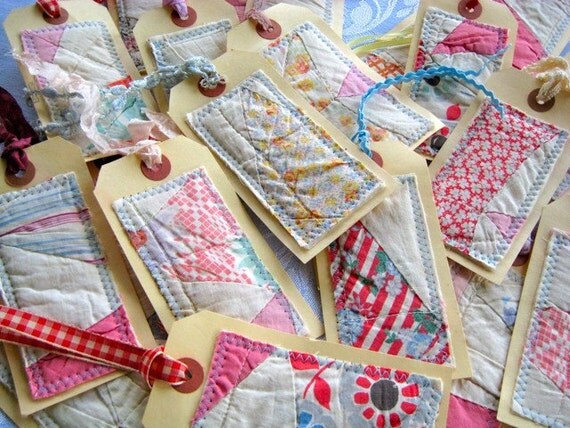 8 Vintage Quilt Gift Tags
