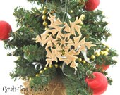 Snowflakes Wooden Ornaments Decorations Christmas Tree Hanukkah Winter