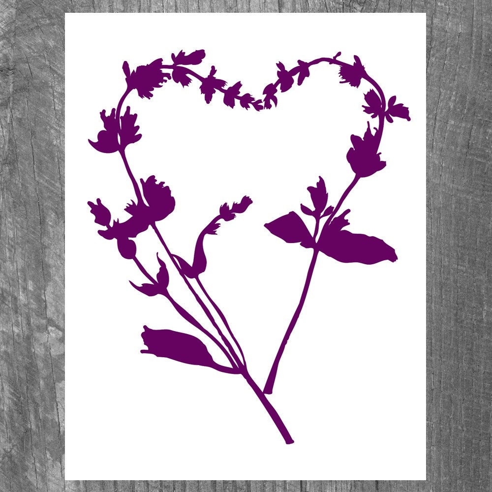 Lavender Heart Art Print Cards