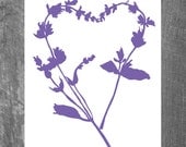 Lavender Heart Art Print Cards