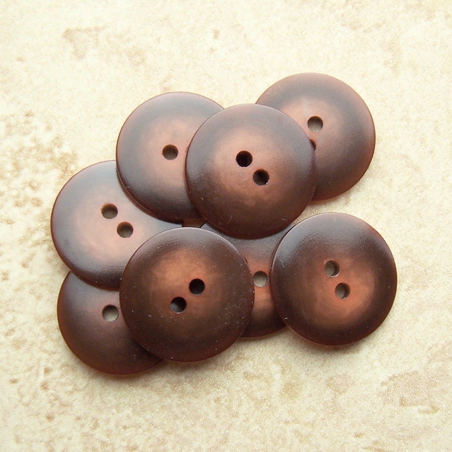 vintage sewing buttons Chestnut Wonders two tone 3/4" x8