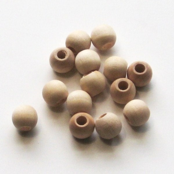 Unfinished Wooden Beads - Round 10mm Pack of 20