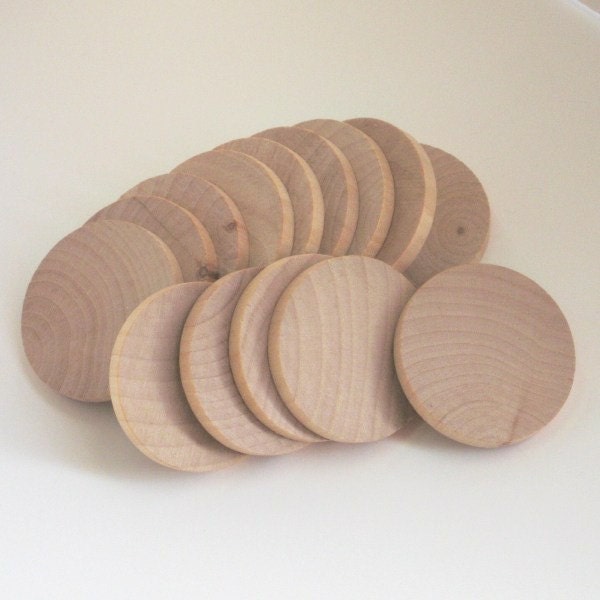 Unfinished Wooden Circles 1 3/4 inch Pack of 25 by