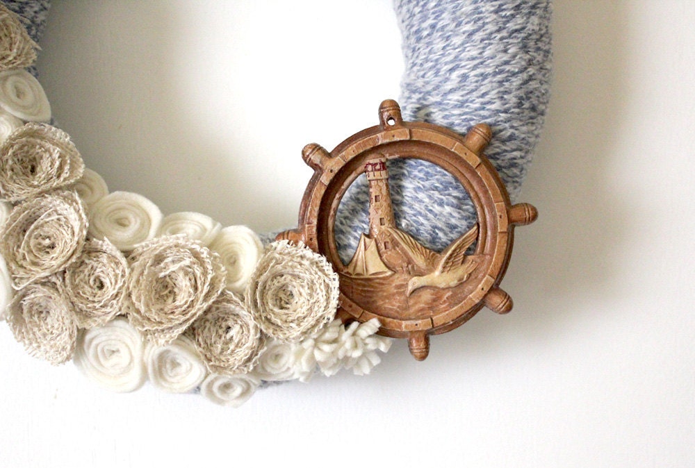 Handmade Nautical Wreath - Come Sail Away, 12 inch