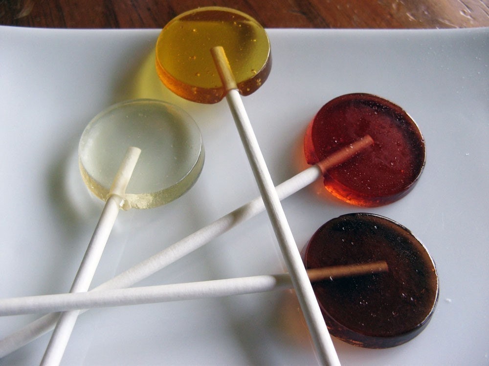 Tea time - 12 pc. - barley candy lollis White tea - rooibos tea - black tea - thai tea