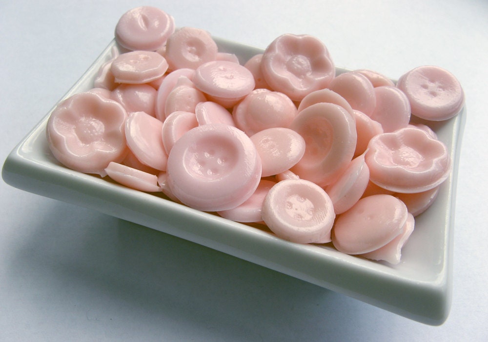 Edible buttons pink strawberry hard candy - 4 oz. by Vintage Confections