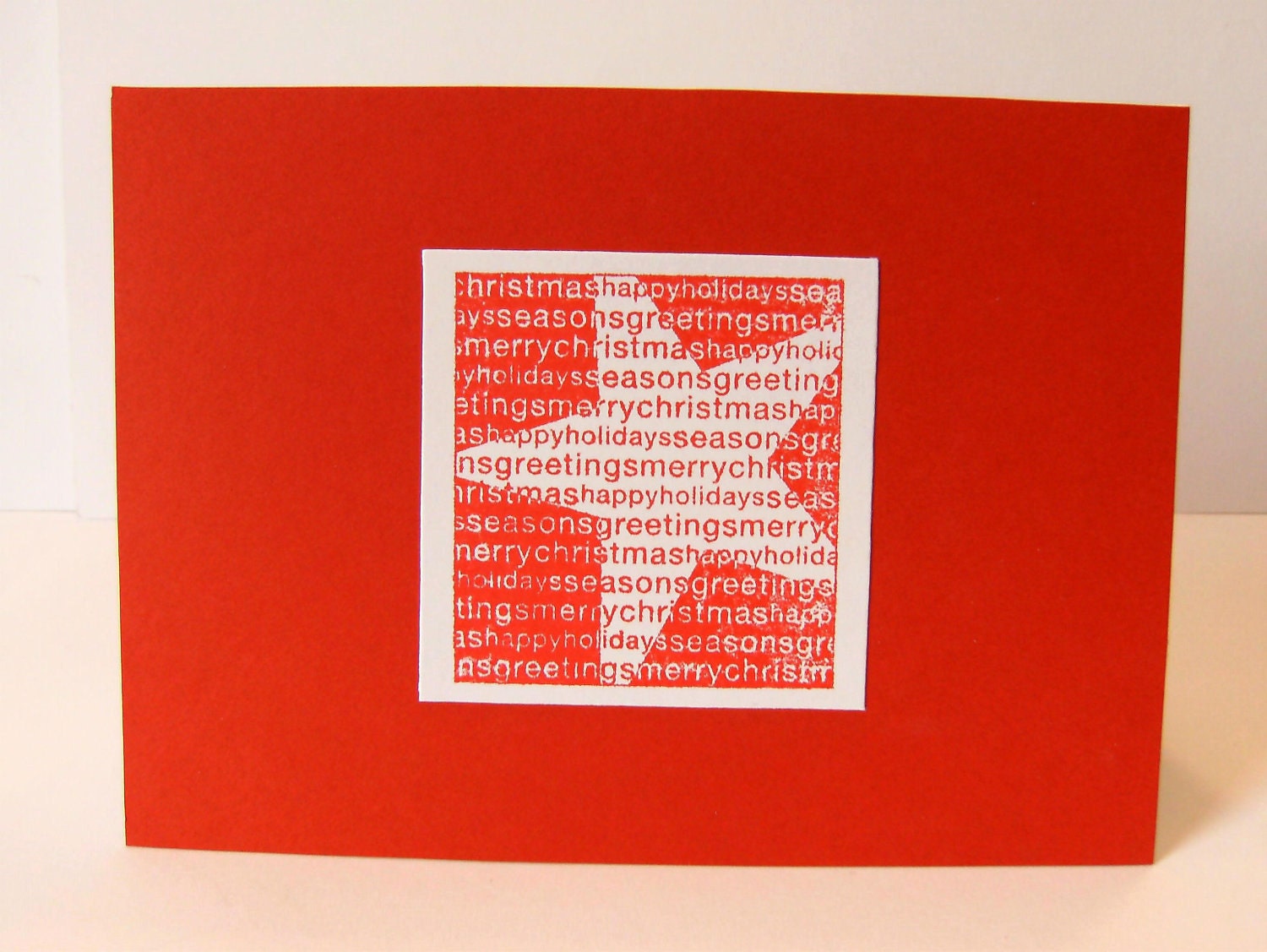 Christmas Cards - Merry Christmas Happy Holidays Seasons Greetings Star Cards (Set of 4)