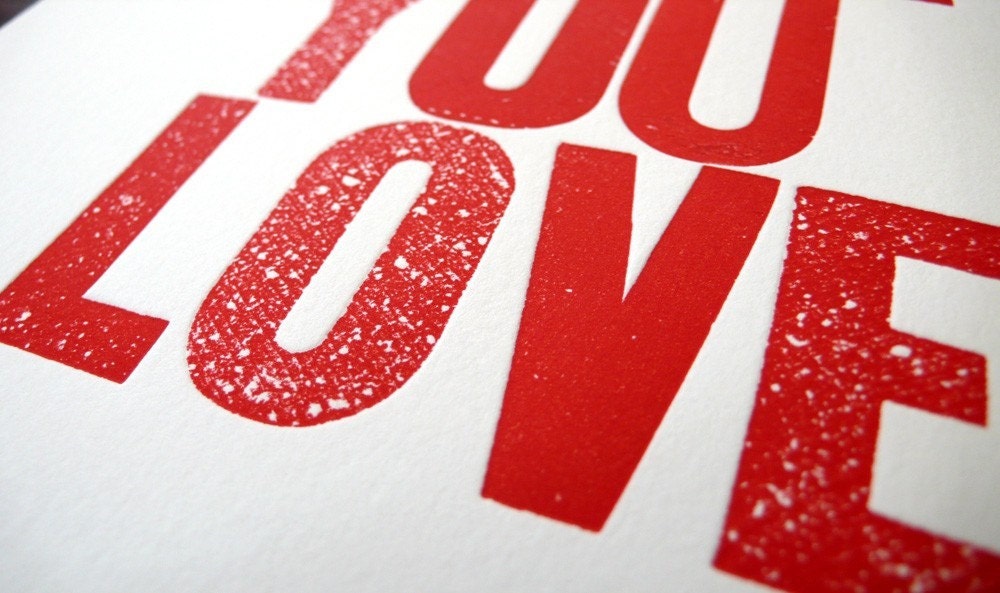 Live What You Love Letterpress Print in Red