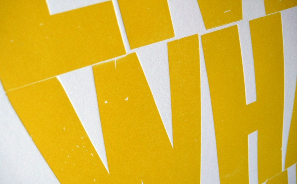 Live What You Love Letterpress Poster (YELLOW)