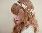 Frankie Bridal Halo As Seen In Lucky Magazine, Wedding Head Piece, Ships in 1 Month