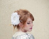 Bridal Fascinator with beaded petals, bridal headpiece, wedding headpiece, silk flower hair piece, Pippa Ships in 1 Month