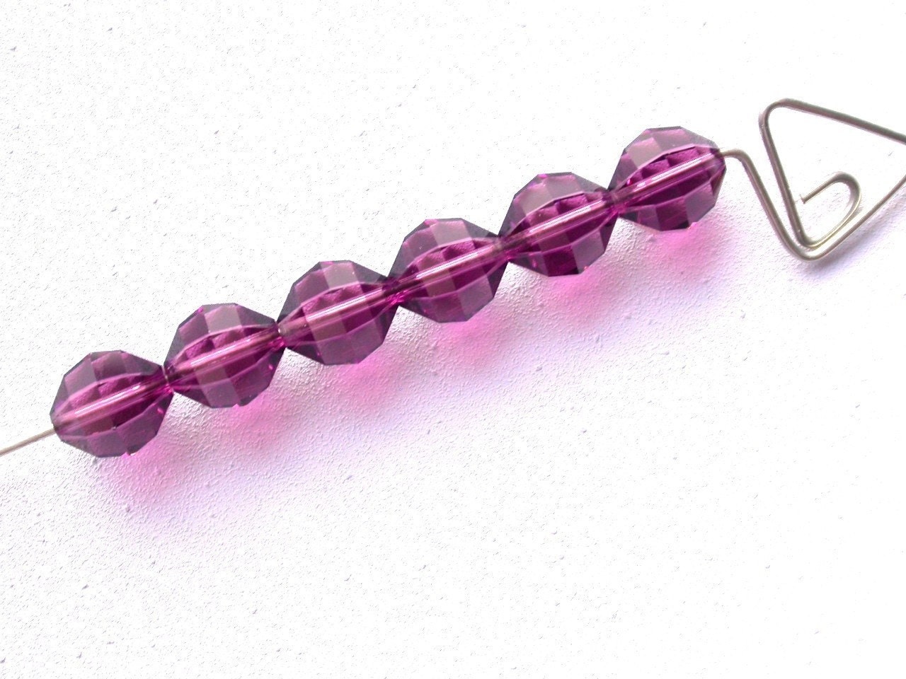 Vintage Swarovski Purple Geometric Rounds 5004 Crystal Beads Amethyst 6