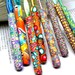 Polymer clay covered crochet hook set of 8, New Boye brand, Sizes D/3 through K/10.5
