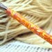 Polymer clay covered crochet hook, new size F5 or 3.75mm, Klimt inspired design, Susan Bates hook
