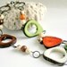 Tribal tagua acai necklace, eco jewelry, lime, orange