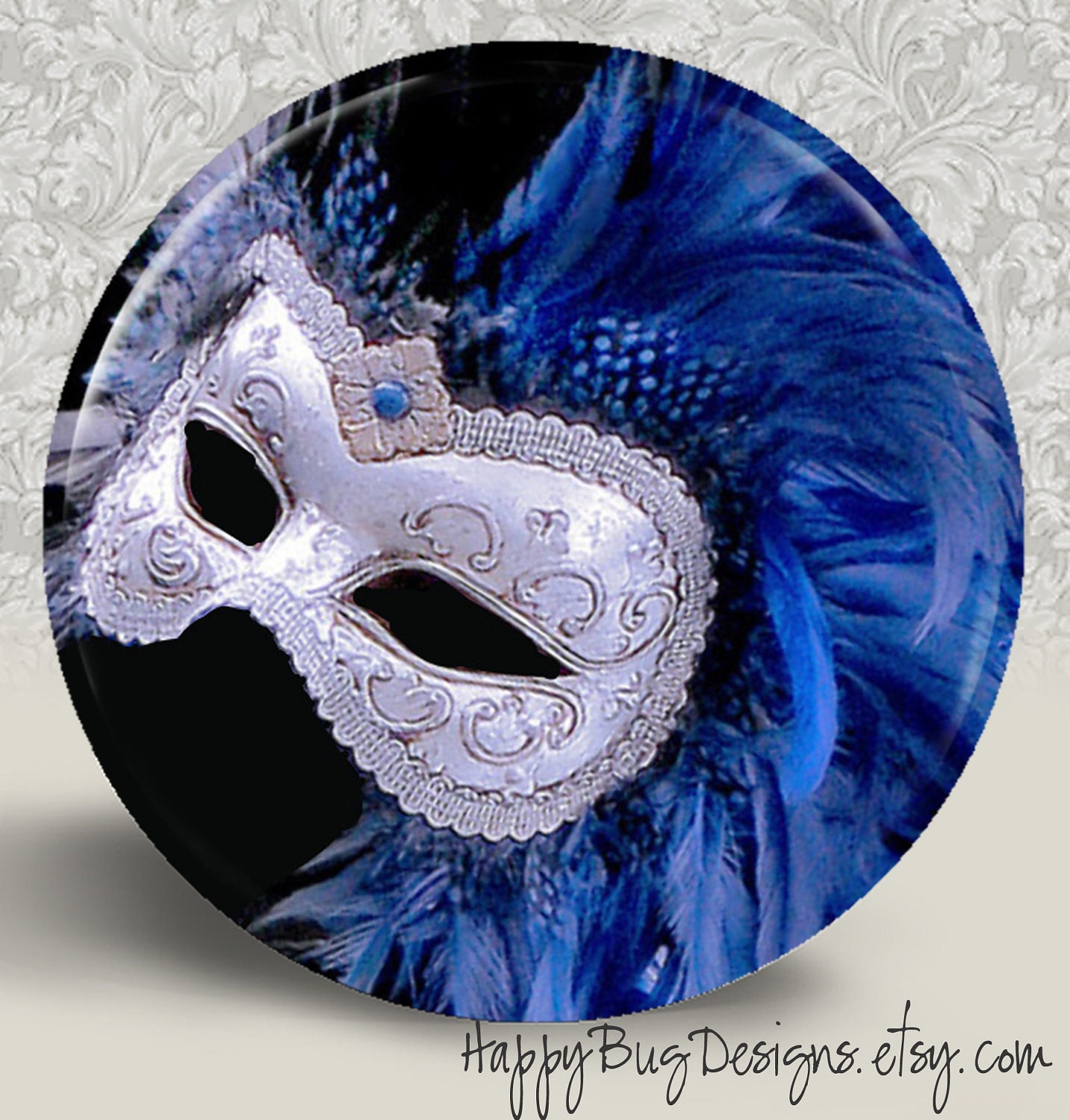 Venetian Carnivale Mardi Gras Carnival Mask Pocket Mirror or Magnet - Buy 2 get 1 FREE - Mask 15 - HappyBugDesigns