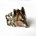 Golden Wolf Mask Ring Adjustable Filigree In Bronze