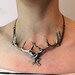 Antler Choker Necklace In Solid White Bronze